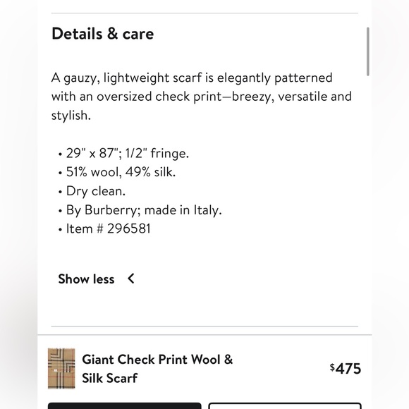 Burberry Giant Check Print Wool & Silk Scarf - Picture 7 of 7